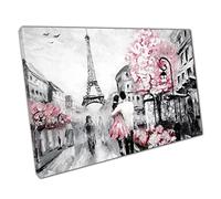 Romantic pink Paris France Canvas Wall Art print on canvas Picture for Home Office Decor 91x61cm (36x24In)