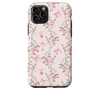 Romantic Pink Roses and Ribbons French Country Aesthetic Case for iPhone 11 Pro