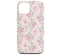 Romantic Pink Roses and Ribbons French Country Aesthetic Case for iPhone 13
