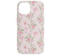 Romantic Pink Roses and Ribbons French Country Aesthetic Case for iPhone 14