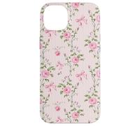 Romantic Pink Roses and Ribbons French Country Aesthetic Case for iPhone 14 Plus