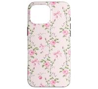 Romantic Pink Roses and Ribbons French Country Aesthetic Case for iPhone 16 Pro Max
