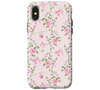Romantic Pink Roses and Ribbons French Country Aesthetic Case for iPhone X/XS