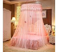 Romantic Princess Dome Mosquito Net Double Bed Canopy,Lace Hanging Bed Tent Mosquito Protection for Single to King Size Beds Ideal for Bedroom Decorative-Jade