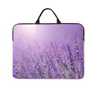 Romantic Purple Lavender 14 Inch Printed Laptop Sleeve, 600d Oxford-Cloth Shockproof Laptop Case With Thickened Pearl Cotton,Waterproof Portable Laptop Handbag Cover