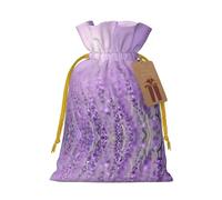 Romantic Purple Lavender Christmas Drawstring Sack Gift Bag, Lightweight And Cute In Design