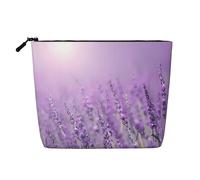 Romantic Purple Lavender Patterned Single Layer Cosmetic Bag, Travel Toiletry Bag, Suitable for Business Trips and Daily use.