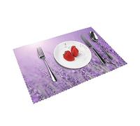 Romantic Purple Lavender Placemats Set Of 4 Home Dining Gifts Non-Slip Table Mats Heat Resistant Table Placemats 45x30 Cm