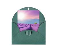 Romantic Purple Lavender Print Blank Greeting Cards, Love Buttons, Pearl Paper Envelopes Suitable For Various Occasions - Anniversary Cards, Thank You Cards, Holiday Cards, Wedding Cards