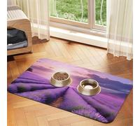 Romantic Purple Lavender Print Pet Absorbent Leather Tablecloth Perfect for Dogs, Cats, and Other Pets