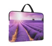 Romantic Purple Lavender Print Protective 14 Inch Laptop Case,Laptop Sleeve With Handle Compatible,Carrying Computer Bag