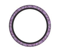 Romantic Purple Lavender Print Steering Wheel Cover Non-Slip All Seasons Protection Comfortable Cars Accessory