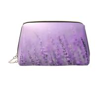 Romantic Purple Lavender Printed Hand-held Zipper Cosmetic Bag Large Travel Toiletry Bag Suitable for Home and Travel