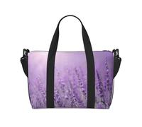 Romantic Purple Lavender Printed Women's Tote Bag Portable Crossbody Bag Suitable for Gym Workouts Commuting and Travel