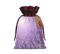 Romantic Purple Lavender SColorblock linen drawstring gift bags Christmas drawstring gift bags perfect for Christmas party decorations