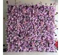 Romantic Purple Series Flowers large cloth-based artificial flower wallhandmade plant background wall, for shopping mall window/wedding background/Photography decoration(2.4 * 2.4m/7.8 * 7.8FT)