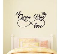 Romantic Queen King Wall Sticker Infinite Love Couples Room Vinyl Wall Decal Bedroom Living Room Sweet Decor Art Murals 42x75cm