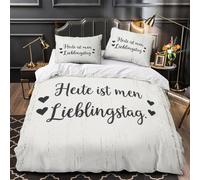 Romantic Quote Duvet Cover 3D Design Printed Hypoallergenic 3 Pieces Bedding Set Zipper German Decor Quilt Cover Ultra Soft Washable for Teens Kids Girls Boys Women Adults Super king（260x220cm）