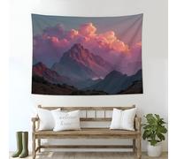 Romantic Realistic Tapestry Pink Red Wall Hanging Designs for Home Mountains Sea Of Clouds Decoration Bedroom Living Room Wall Tapestry 180 × 230 cm