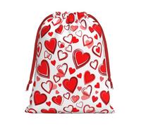Romantic Red Heart Print Comfort Drawstring Gift Convenient Bags Reusable Holiday Party Daily Organization