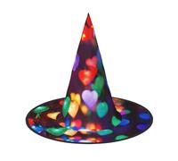 Romantic Red Heart Print Halloween Witch Hat Costume Accessory Women Hats For Halloween Party Cosplay For Home, Yard,