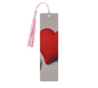 Romantic Red Heart Print Wooden Bookmarks Beautiful Notebook Accessories for Men Women Book Lovers