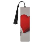 Romantic Red Heart Print Wooden Bookmarks Beautiful Notebook Accessories for Men Women Book Lovers