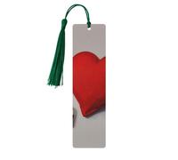 Romantic Red Heart Print Wooden Bookmarks Beautiful Notebook Accessories for Men Women Book Lovers