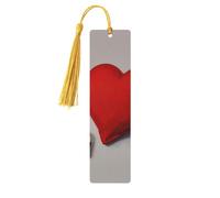 Romantic Red Heart Print Wooden Bookmarks Beautiful Notebook Accessories for Men Women Book Lovers