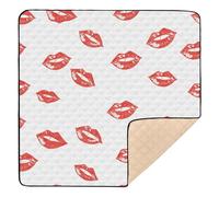 Romantic Red Lips Kissing Digital Art Soft Foam Baby Playmat for Indoor Outdoor 1-Piecing Baby Crawling Mat for Baby Toddler Infant, 50'' x 50''
