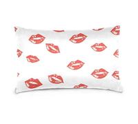 Romantic Red Lips Kissing Digital Art Standard/Queen Size stay on pillowcase 100 percent cotton pillowcase for Hot Sleepers, Soft & Silky Smooth fundas para almuadas 20x30 inchs Set of 2