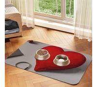 Romantic Reds Heart Pet Feeding Mat Bowl Mat Dog Mat Suitable For Dogs Cats Specific Pads Feeder