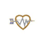 Romantic Rhinestone Heart Brooch For Women Unisex Pearl Love Pins Banquet Accessory,D
