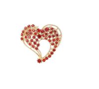Romantic Rhinestone Heart Brooch For Women Unisex Pearl Love Pins Banquet Accessory,L