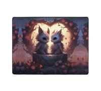 Romantic Rose Animal Couple Area Rugs for Living Room Decor - Soft Throw Washable Rugs for Bedroom, 63x48 Inch Indoor Carpet for Bedroom Living Room
