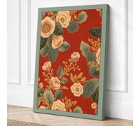 Romantic Rose Garden Canvas Wall Art Print 18x12 Inch