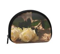 Romantic Roses Mini Zipper Coin Purse, Small Travel Organizer with All-Over Print, Durable Polyester Fabric, Compact Pouch for Coins,Keys