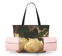 Romantic Roses Women'S Yoga Mat Bag With All-Over Print,Lightweight Polyester Shoulder Gym Bag,Front Open Pocket For Yoga Mat, Towel