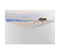 Romantic Sand Landscape Accordion File Organizer 6 Pocket Document Organizer Expanding File Folder Accordion Folder with Labels, Travel Document Folders Plastic Envelopes with Snap Closure 13x9.1 Inch
