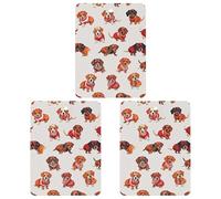 Romantic Sausage Dog Car Air Freshener, 3 Pcs Square Hanging Air Freshener Cards, Long Lasting Fragrance Scented Cards for Car, Home, Office Gray-style