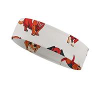 Romantic Sausage Dog Headbands for Women & Men Sports Headband, Fits All Head Sizes, Ultra Absorbent & Non-Slip Sweatband for Running, Yoga, Gym