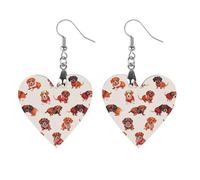 Romantic Sausage Dog Wooden Earrings for Women, Vintage Elegant Wood Jewelry, Lightweight Earrings for Wedding, Party, Everyday Jewelry Gift, Circular, Wood, wood