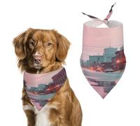 Romantic Scene Easter Dog Bandanas for Small Medium Large Dogs,Cat Dogs,Pet Scarf - Polyester Cute Bibs.Triangle Pet Scarf for Puppy Pet,Personalized Birthday/Party Fun Idea Gift