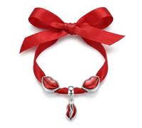Romantic Seal With A Kiss Red Crystal Bead Charm Set .925 Sterling Silver