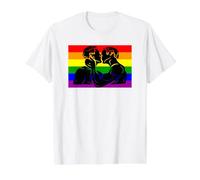 Romantic Silhouette Rainbow Stripes Graphic Value Graphic T-Shirt