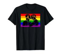 Romantic Silhouette Rainbow Stripes Graphic Value Graphic T-Shirt