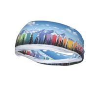 Romantic Snow Mountain Sweat Band Headband for Men Women - Athletic Stretchable Breathable for Running Gym Tennis Yoga & All Sports