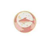Romantic Star Whales Astronaut Jewellery Set 2 5 cm Lightweight Brooches Robust Alloy Pair Gift Peach Blue Colours Silver Gold Plated Love Pins, one size, As described