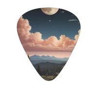 Romantic starry sky scenery Patterned Guitar Picks - 12-Piece Set with 3 Different Thicknesses, Suitable for Electric and Acoustic Guitars