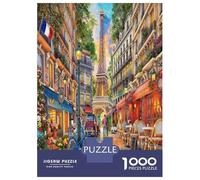 Romantic Streets in Paris Jigsaw Puzzles for Adults Puzzles 1000 Pieces Brain Challenge for Adults Gifts 70x50cm/1000pcs